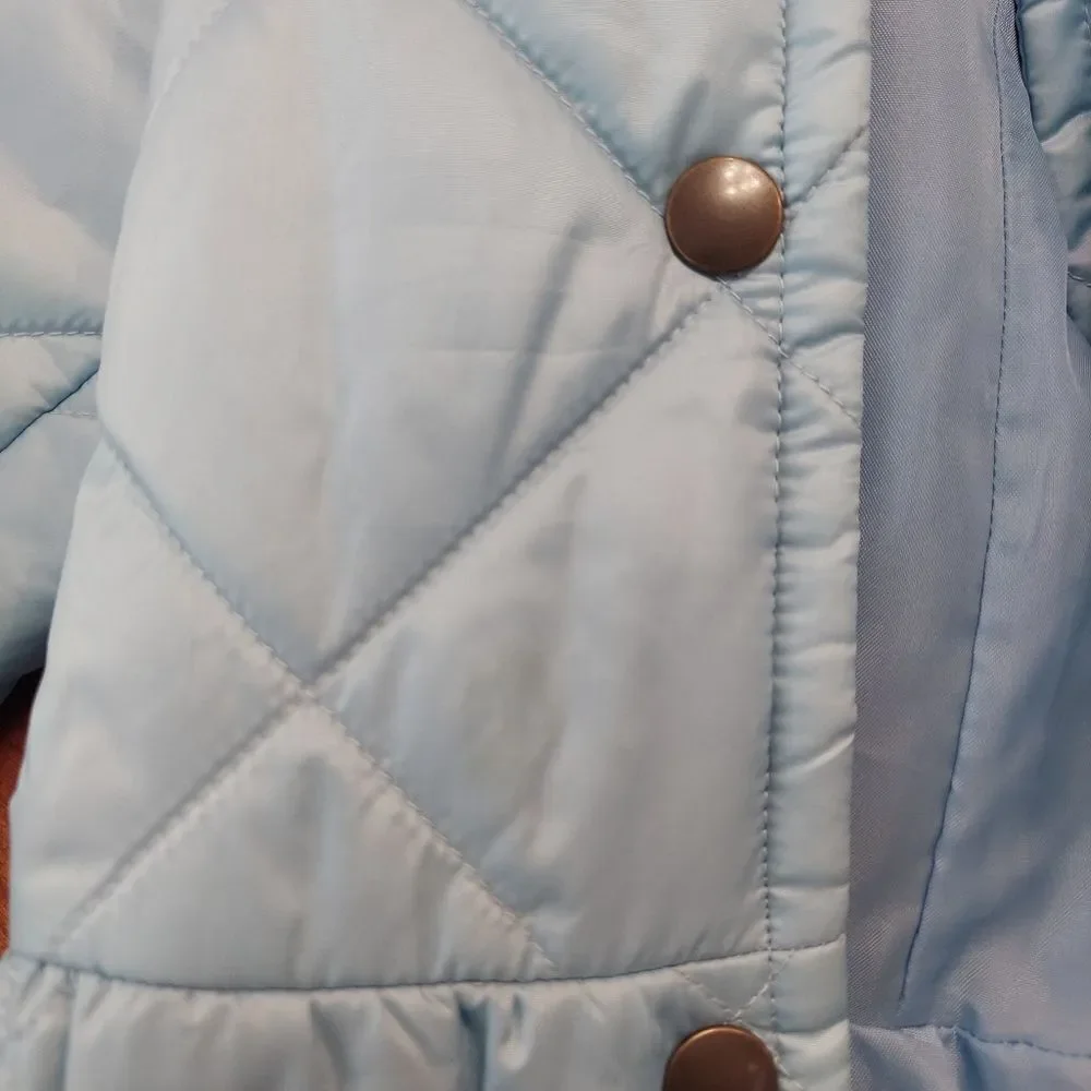 Crew Cuts Light Blue Quilted Peplum Barn Jacket Sz XL
